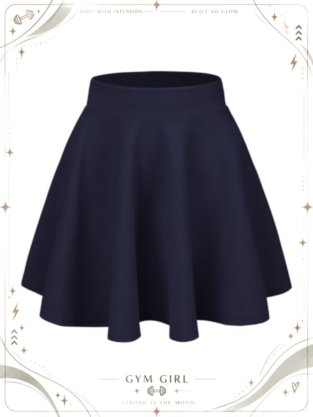 Women's Flared Mini Skater Skirt High Waist Stretch Pull-On A-Line Casual